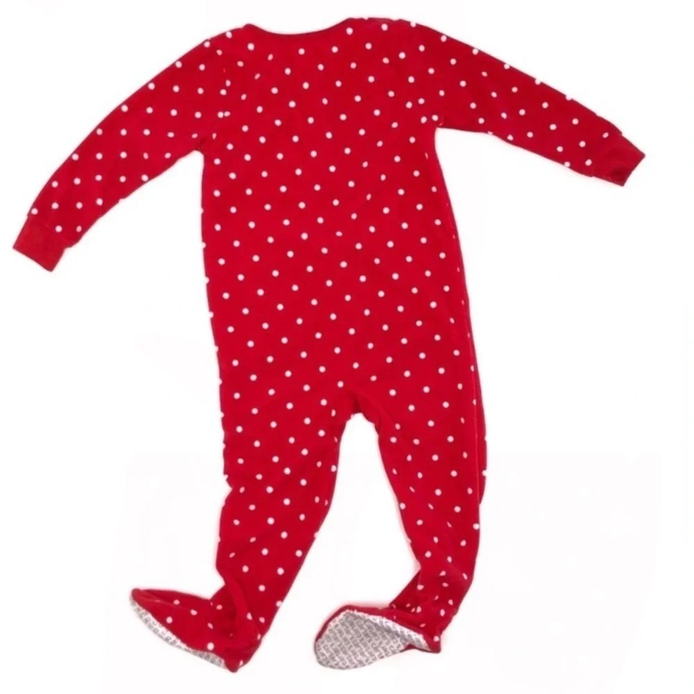 CARTER’S Reindeer Polka Dots Footed Jammies  Onesie